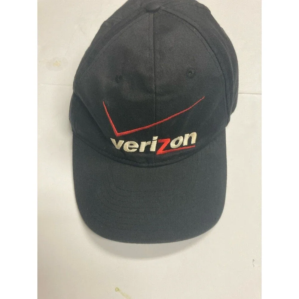 Verizon FiOS Black Baseball Cap Hat 100% Cotton One Size 1-888-GET-FIOS